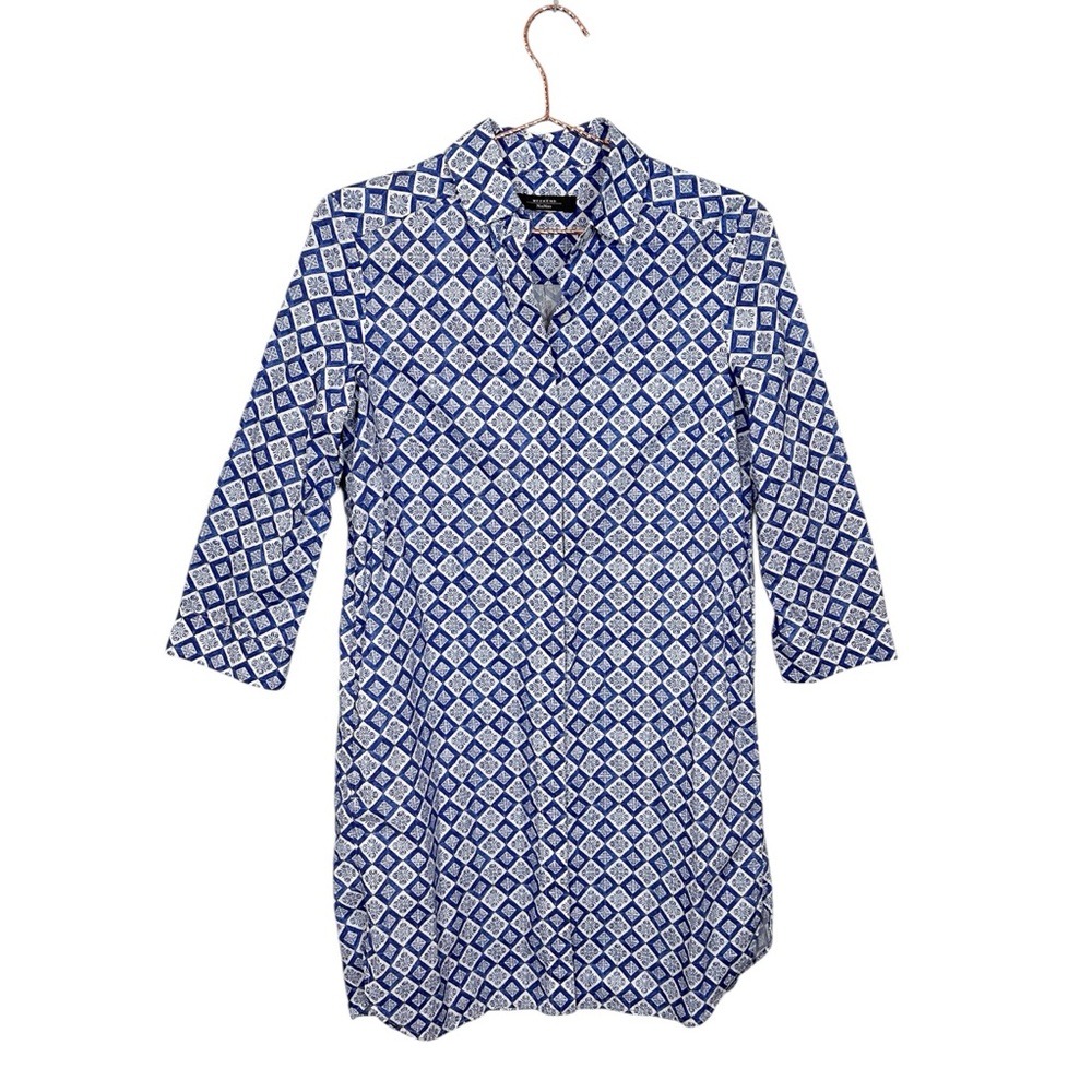 MaxMara Weekend Blue and White Printed Shirtdress